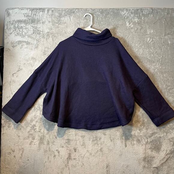 Free People Beach Milley Reversible Cowl Sweater Size Small Celestial Indigo New - Picture 1 of 6